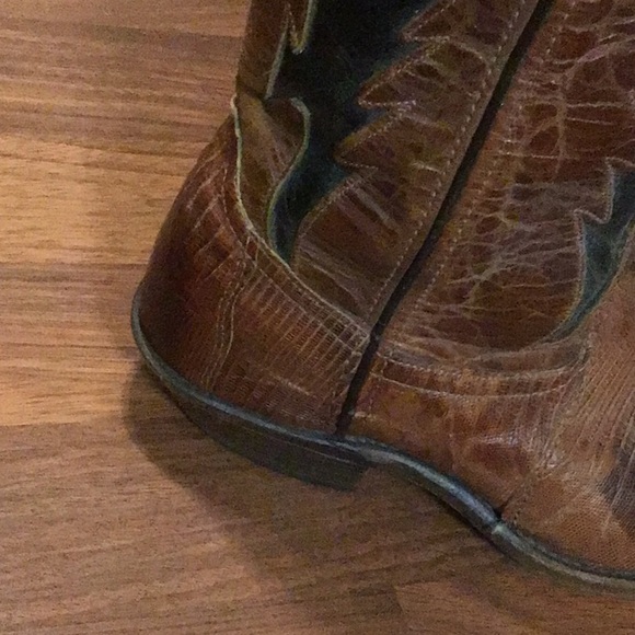 Vintage snakeskin leather cowboy boots high Sz 7.5 M - Picture 6 of 16